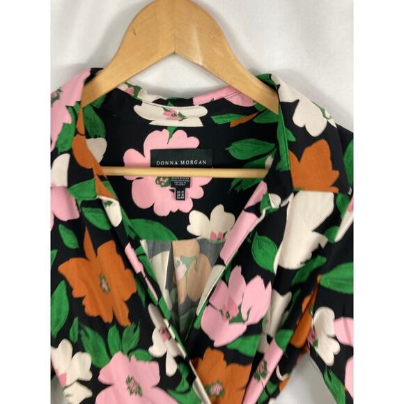NWT Donna Morgan Long Sleeve Floral Wrap Dress Size 12 - Picture 6 of 7